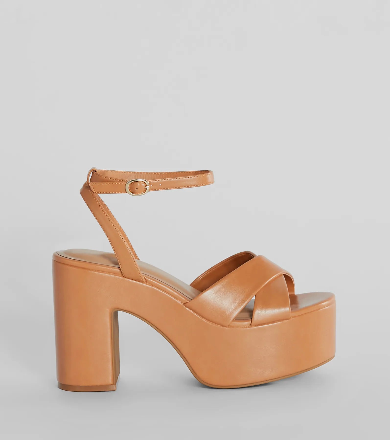 Perfect Style Faux Leather Platform Block Heels - Image 2