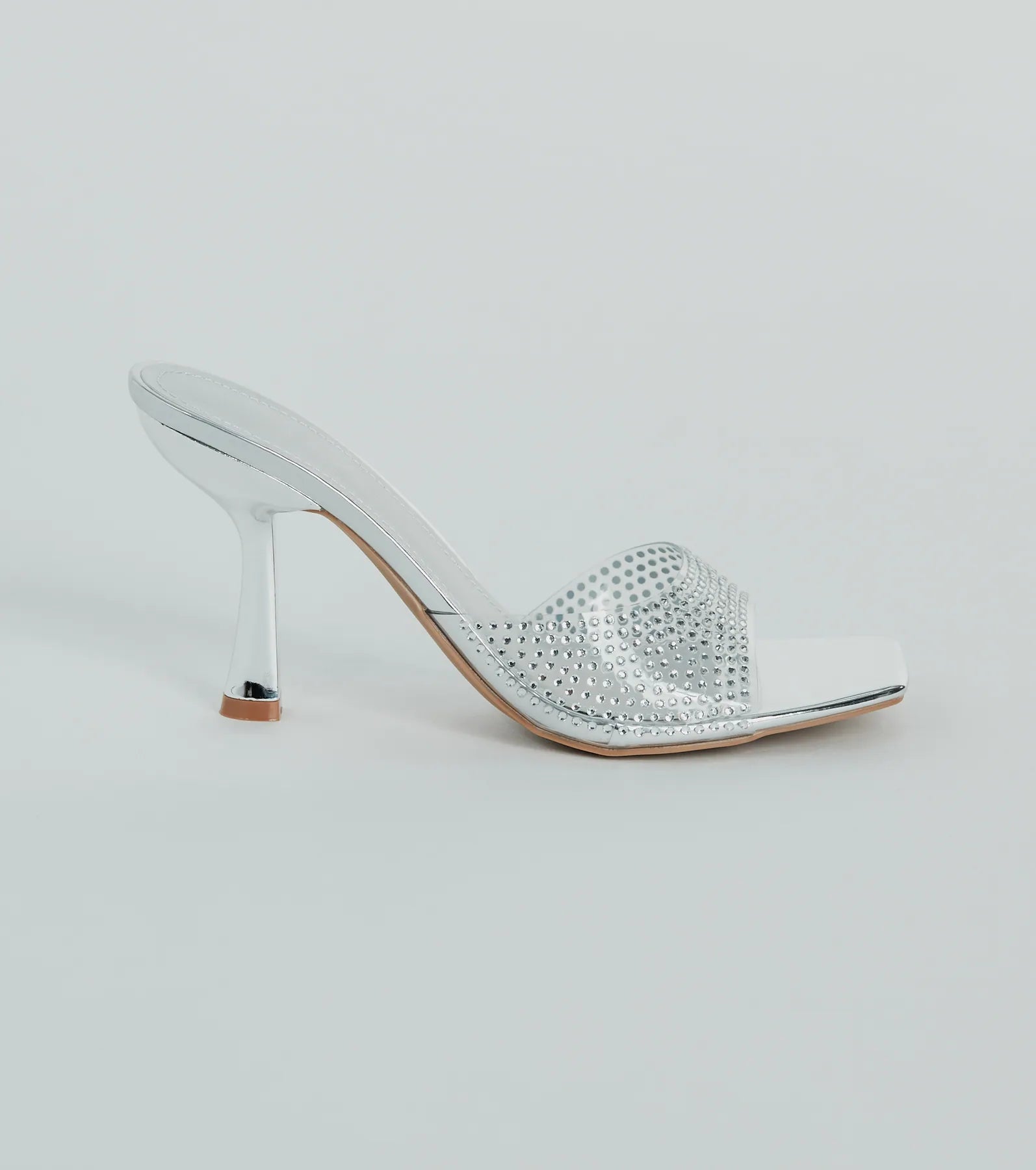 A Little Glitz Rhinestone Metallic Stiletto Mules - Image 2