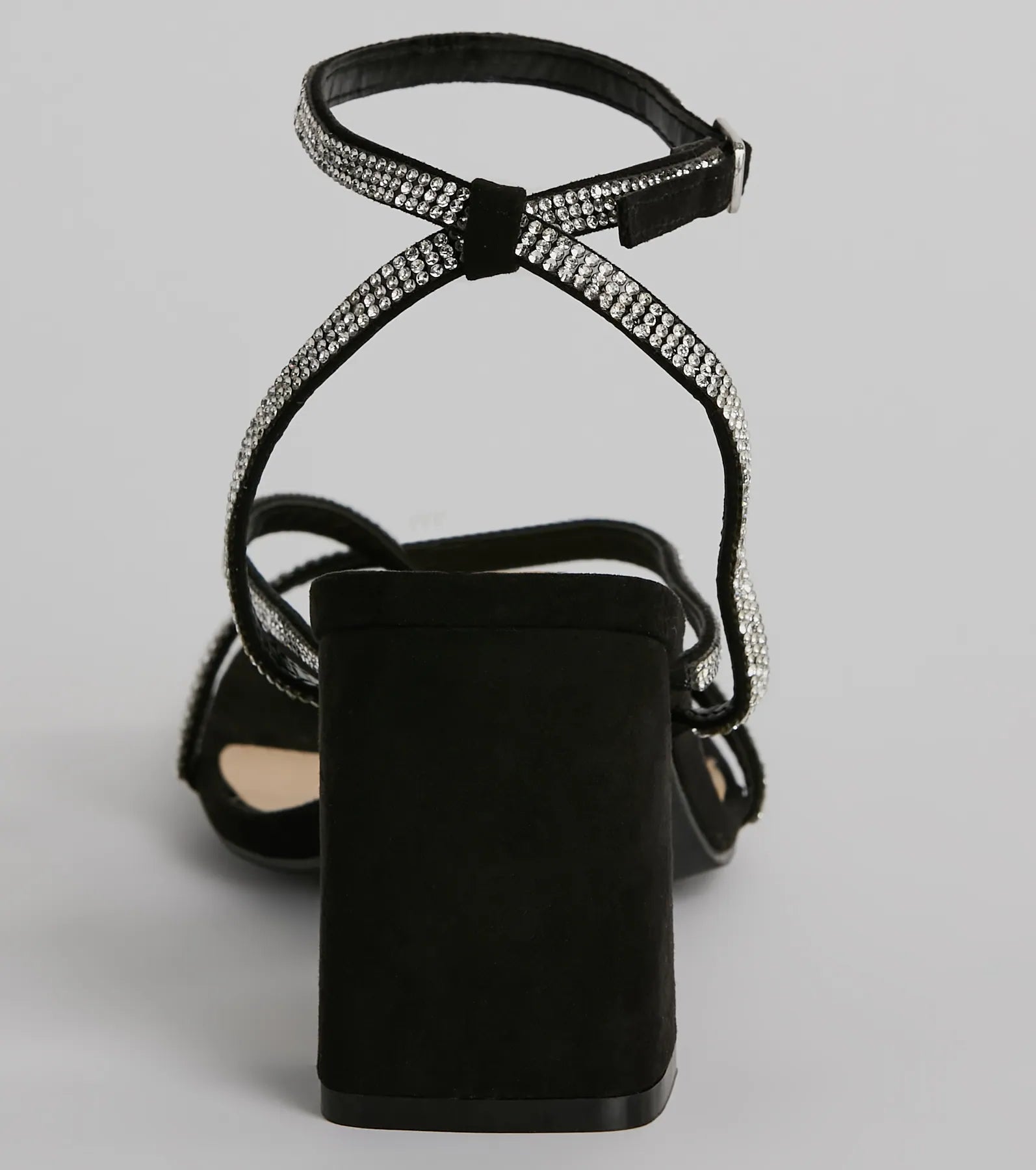Radiant Rhinestone Strappy Block Heels - Image 12