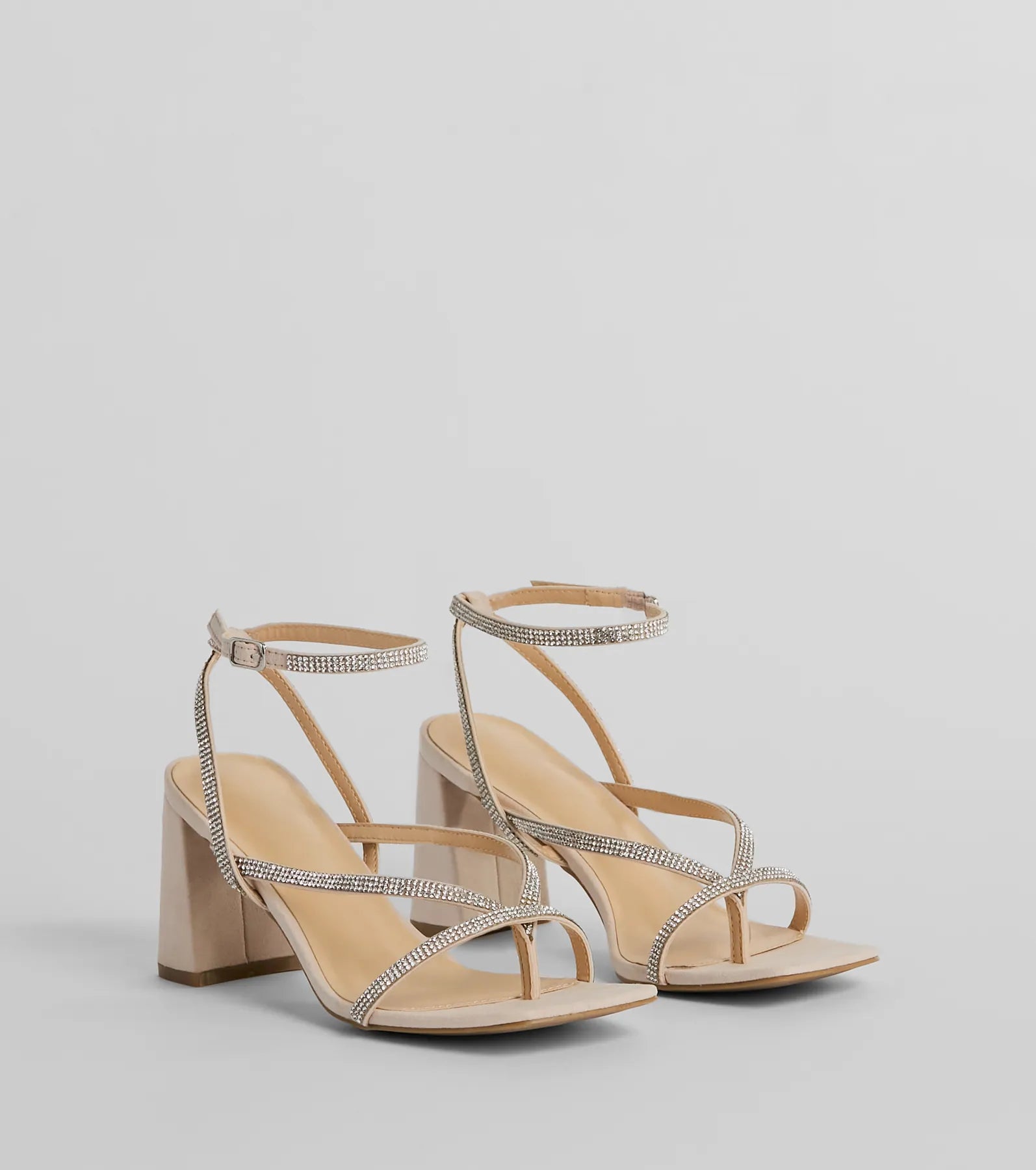 Radiant Rhinestone Strappy Block Heels - Image 5