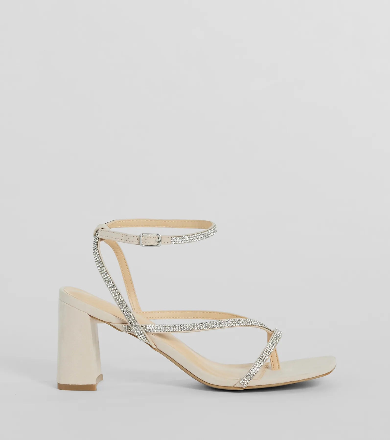 Radiant Rhinestone Strappy Block Heels - Image 6