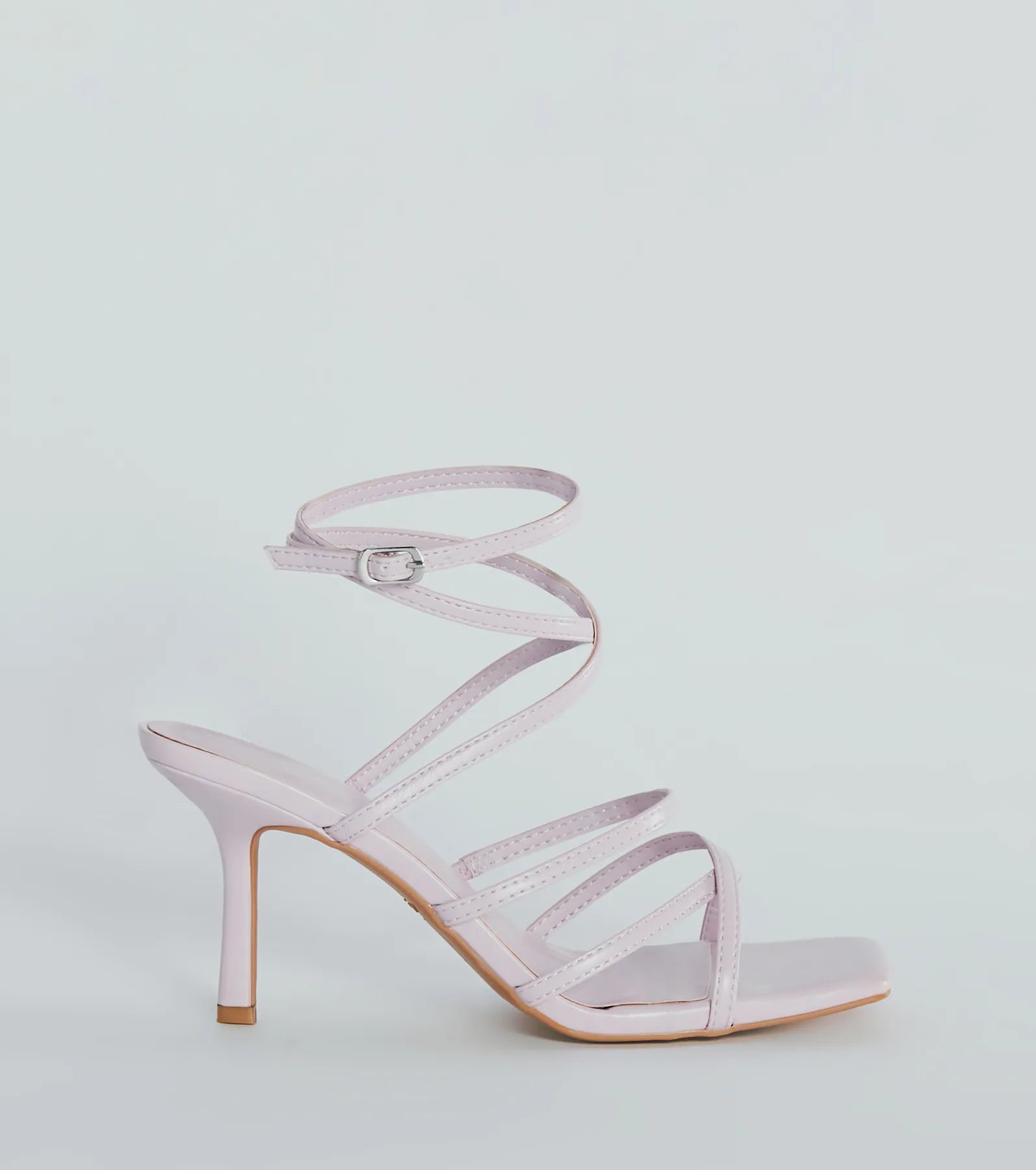 On Repeat Strappy Faux Leather Stiletto Heels - Image 2