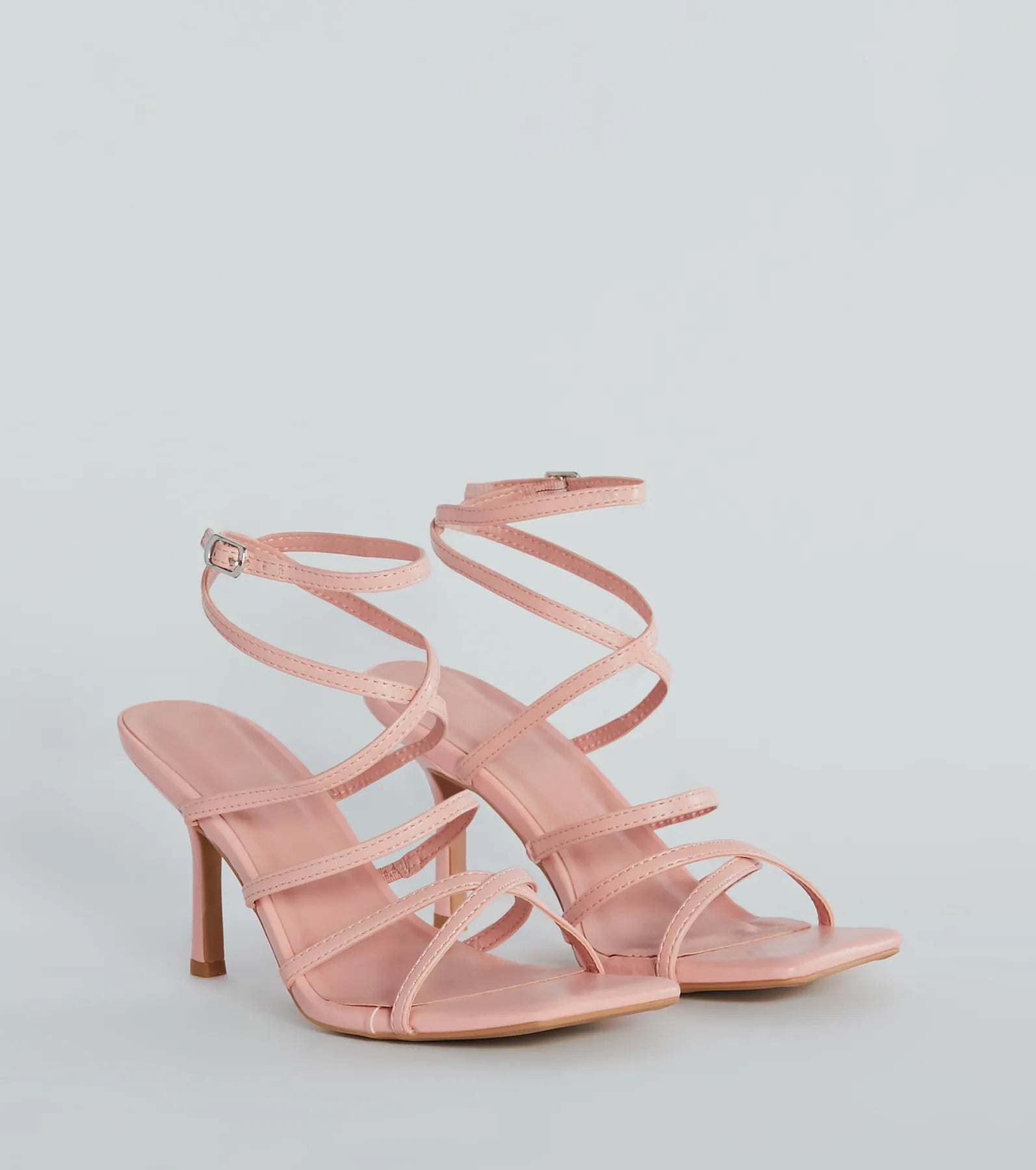 On Repeat Strappy Faux Leather Stiletto Heels - Image 5