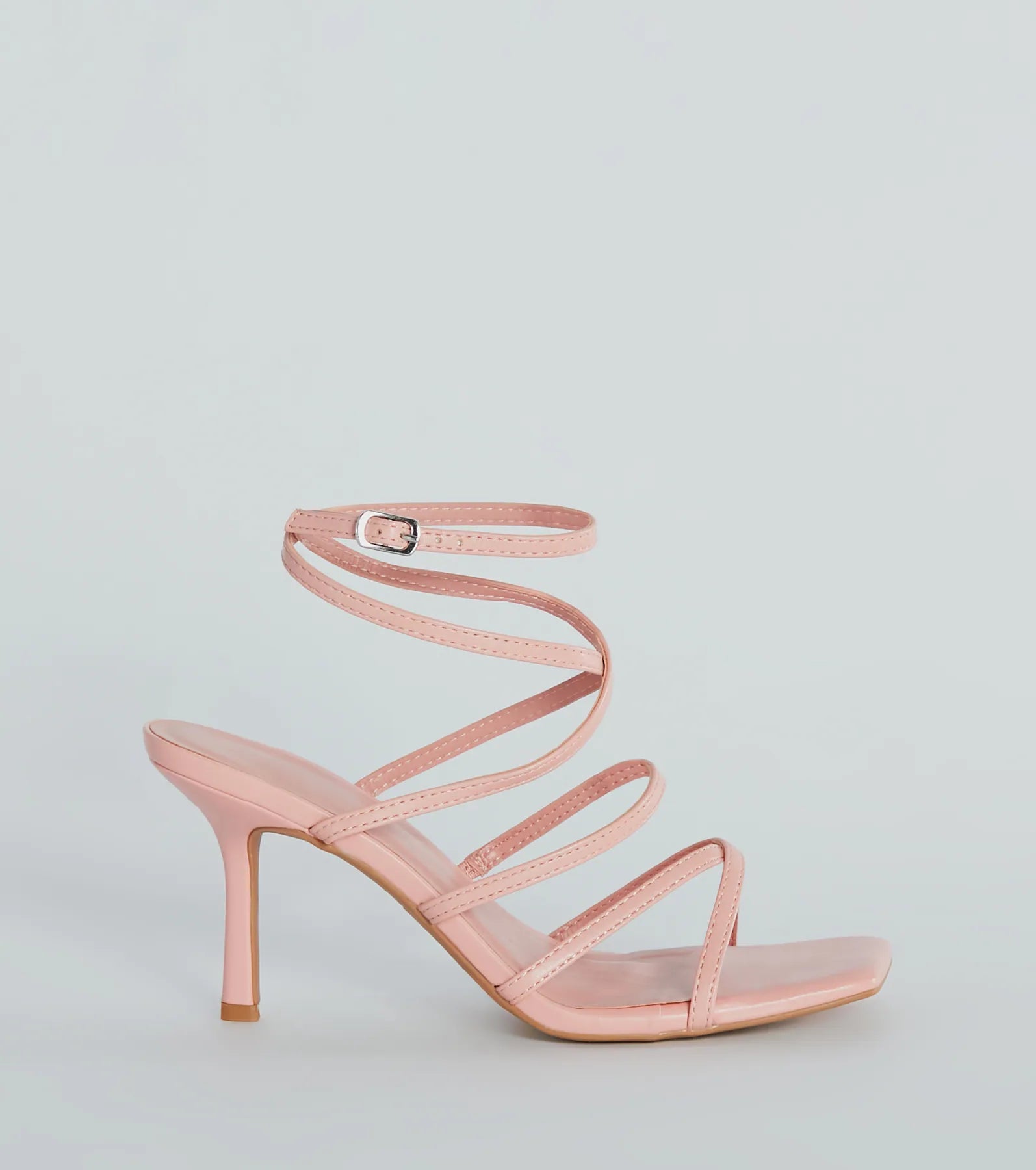 On Repeat Strappy Faux Leather Stiletto Heels - Image 6