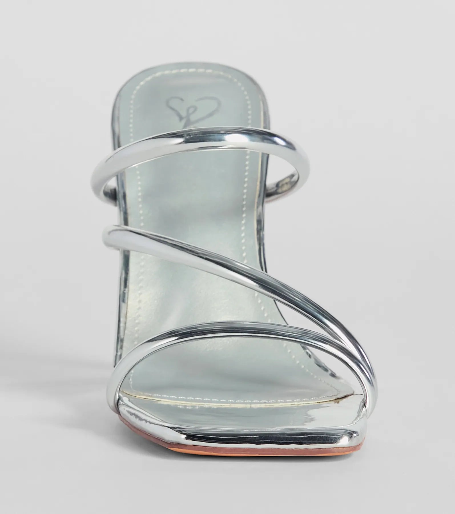 Mirror Shine Strappy Metallic Stiletto Heels - Image 8
