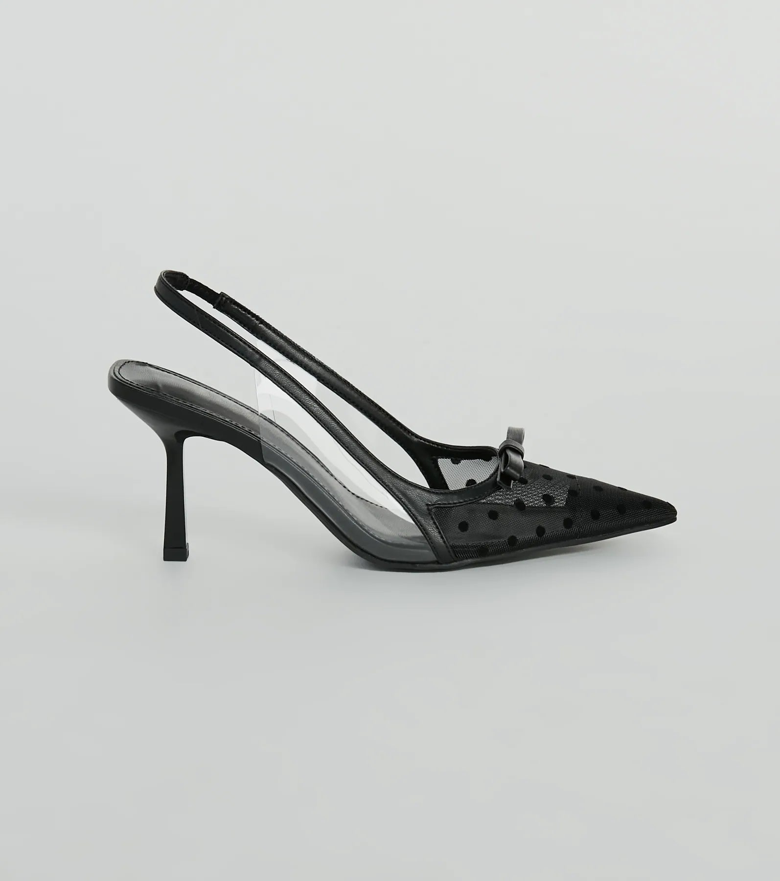 Adorably Posh Polka Dot Mesh Slingback Pumps - Image 6