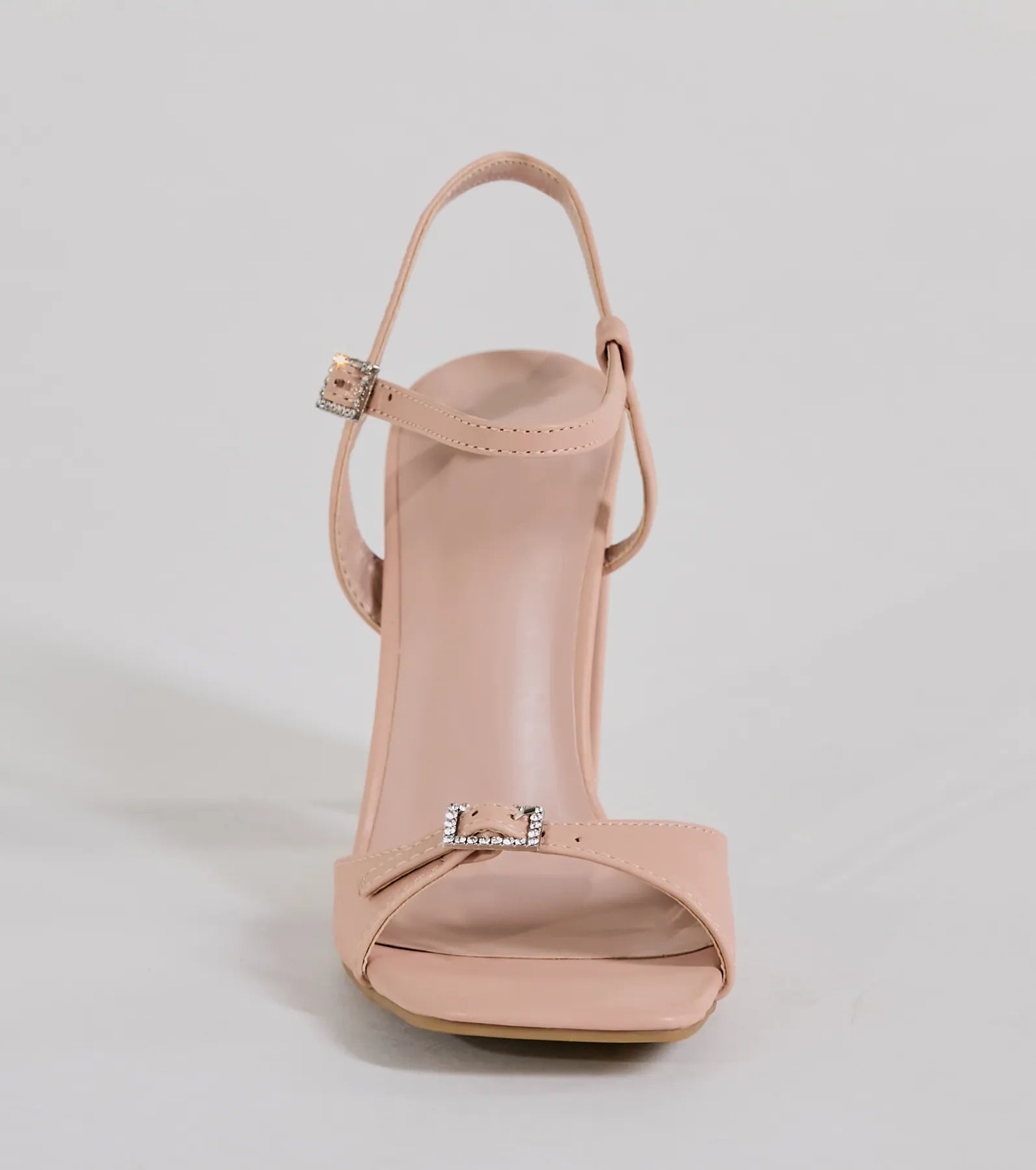 Midnight Glam Rhinestone Buckle Patent Block Heels - Image 11