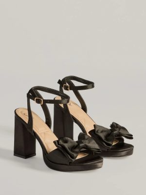 Icon Era Satin Bow Strap Platform Heels