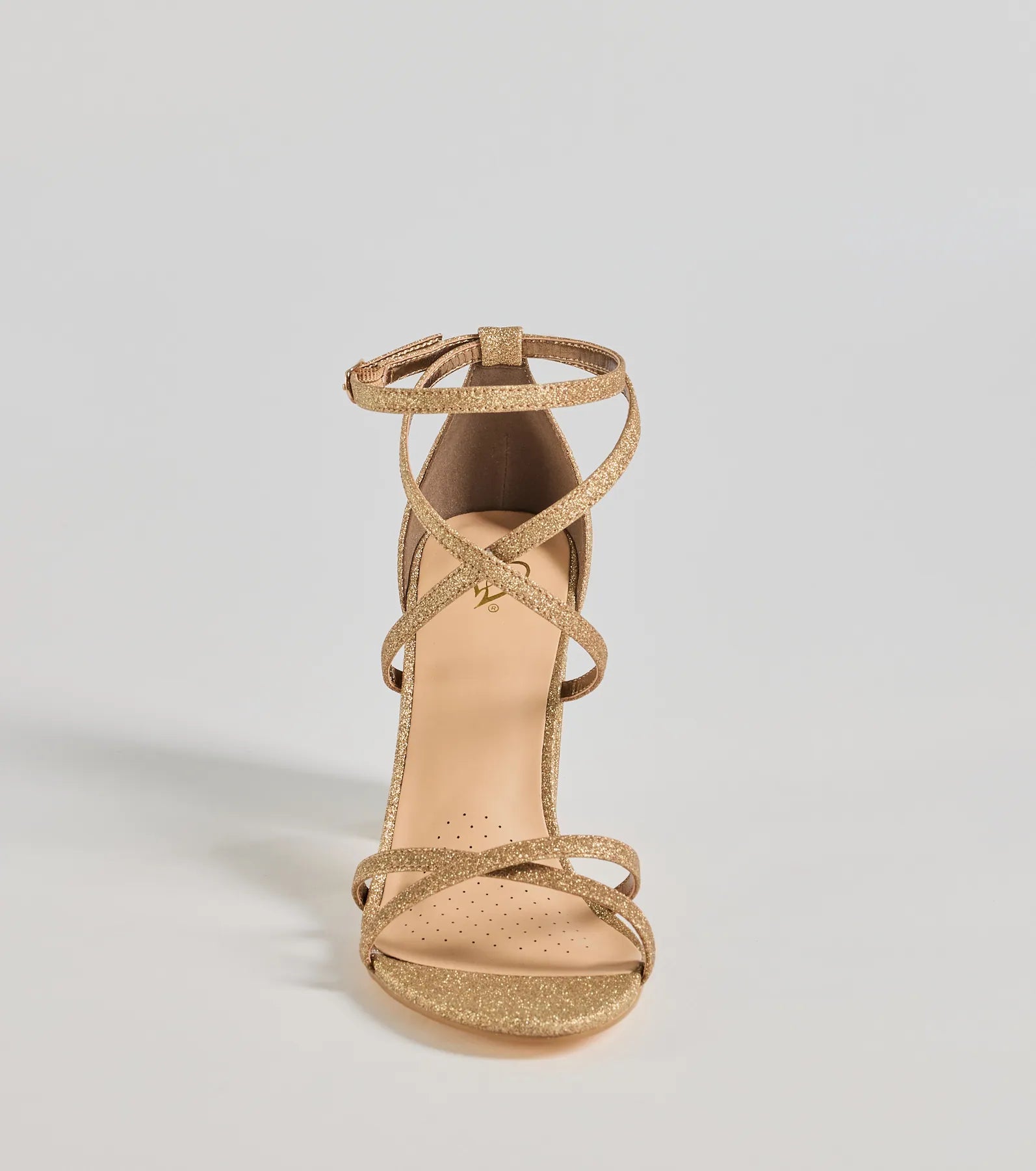 Glitzy Strut Glitter Mesh Block Heels - Image 3