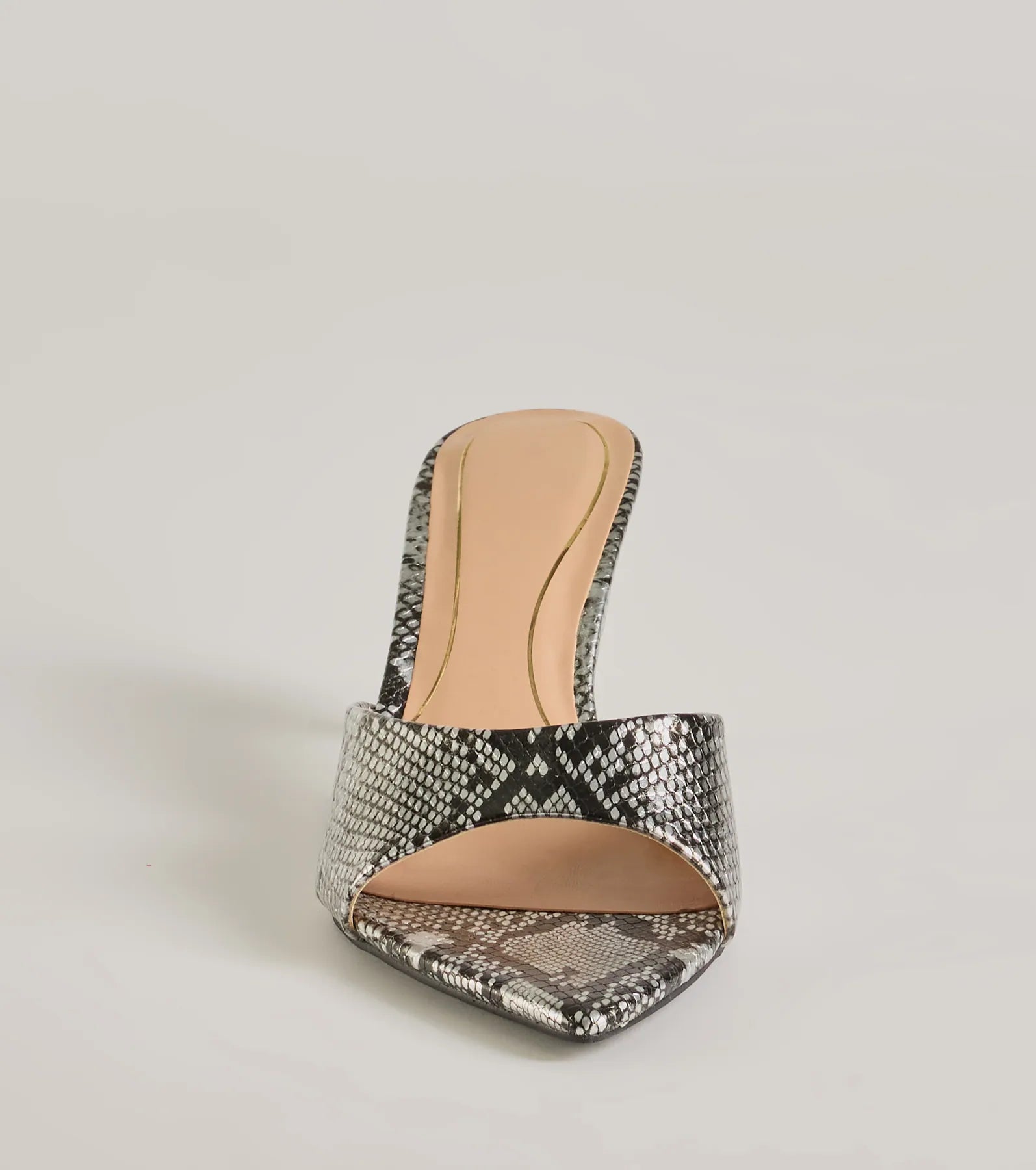 Sassy Impression Snake Print Stiletto Mules - Image 3