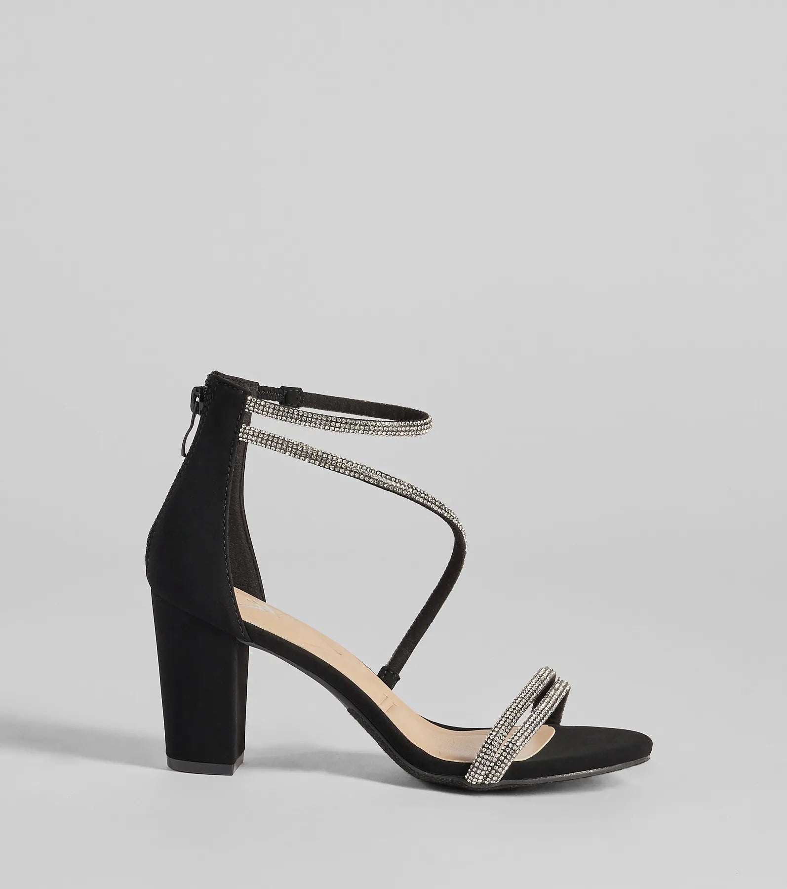 Language Of Glam Rhinestone Strap Block Heels - Image 2