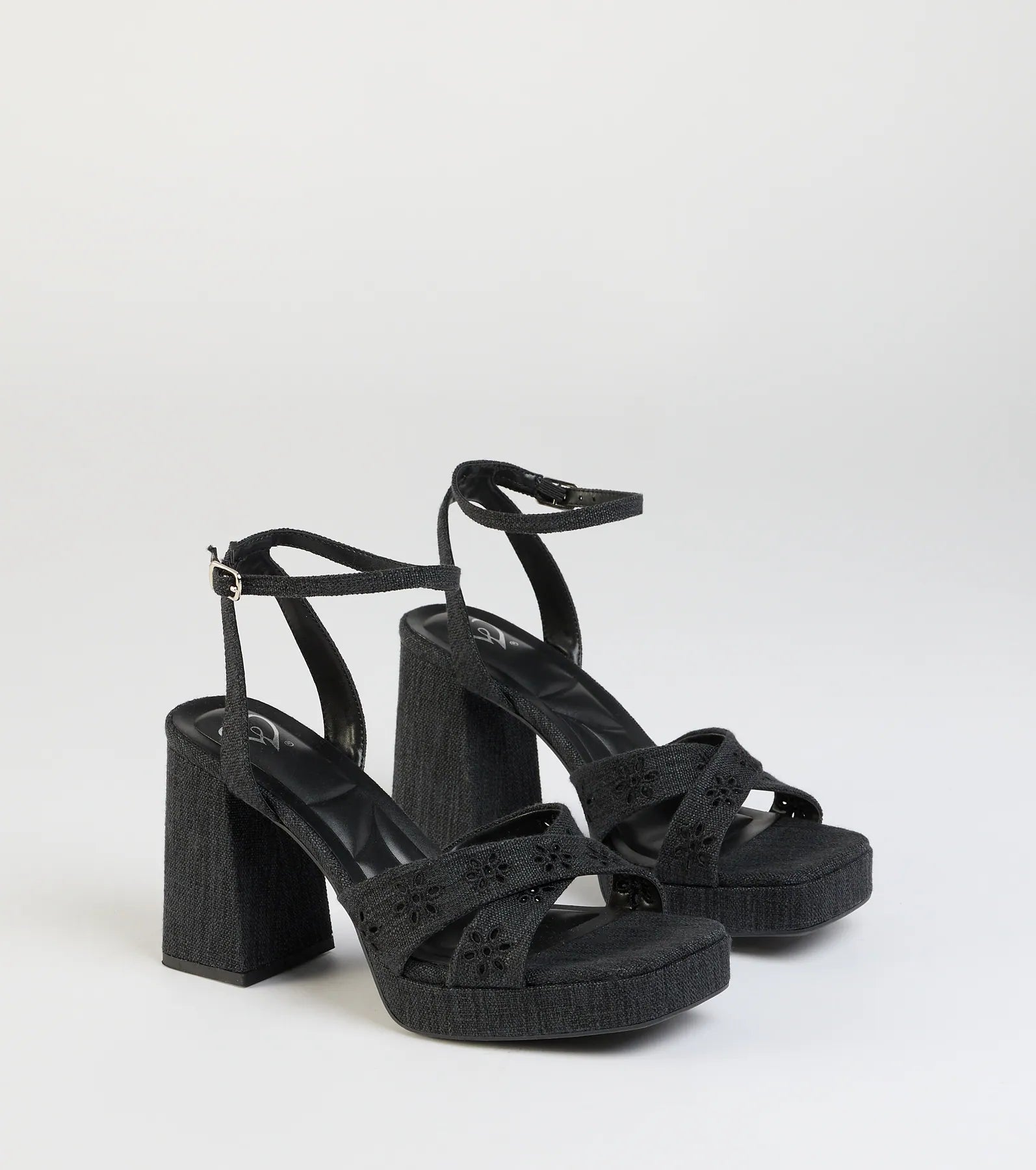 Darling Sunshine Eyelet Platform Block Heels
