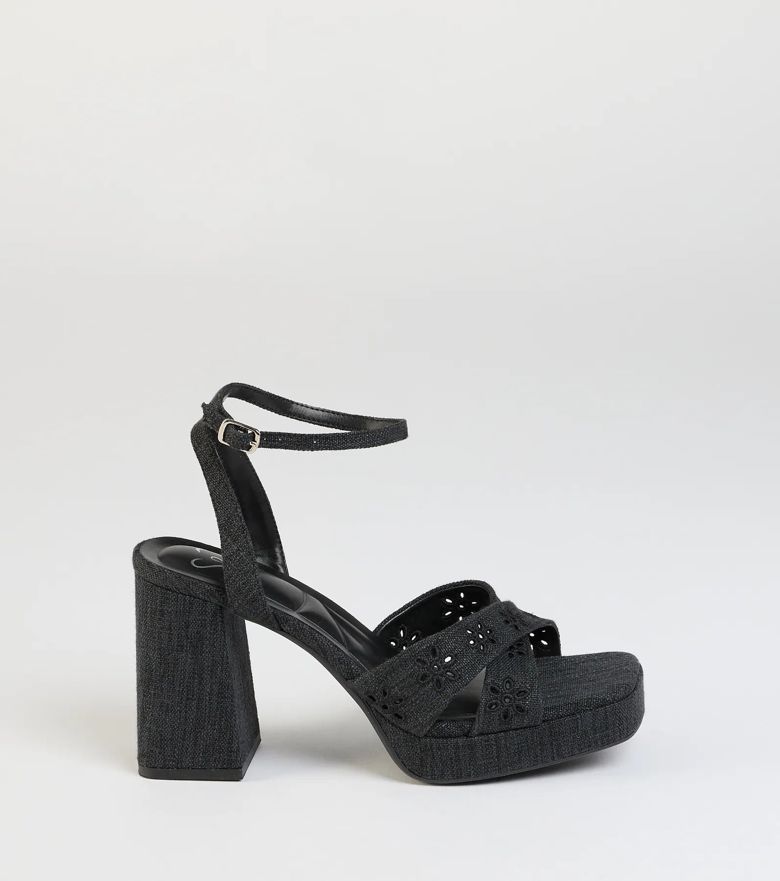 Darling Sunshine Eyelet Platform Block Heels - Image 2