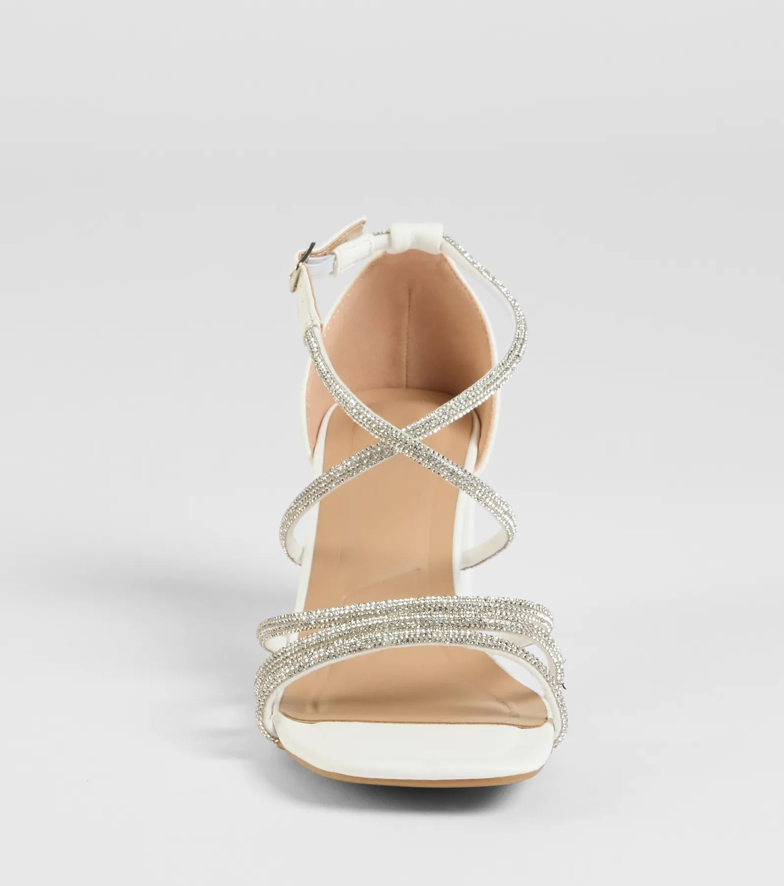 A-List Glam Rhinestone Strappy Block Heels - Image 11