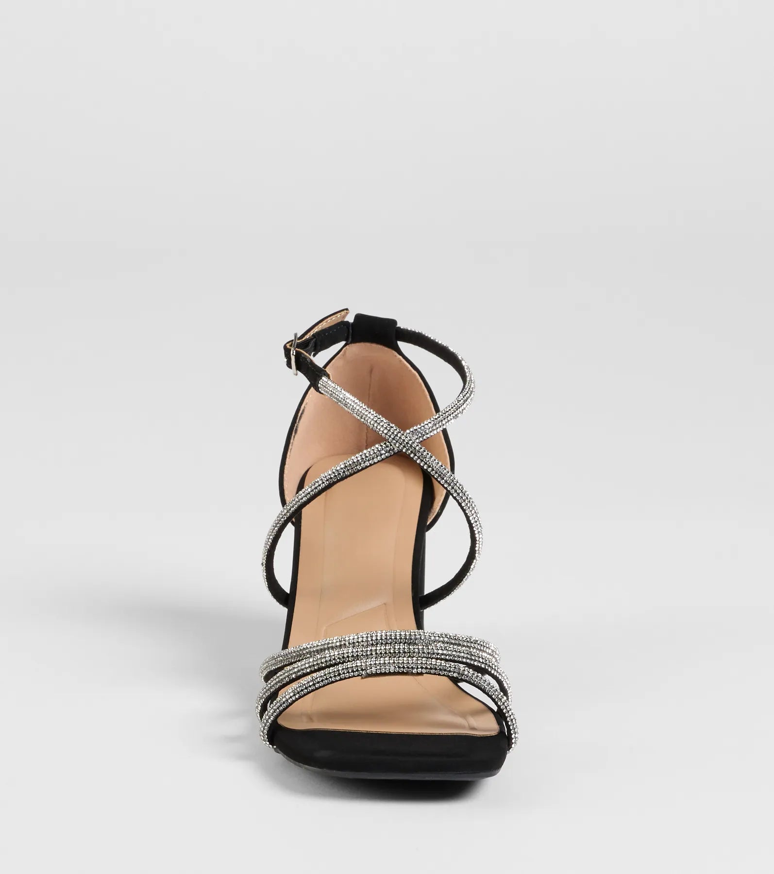 A-List Glam Rhinestone Strappy Block Heels - Image 7