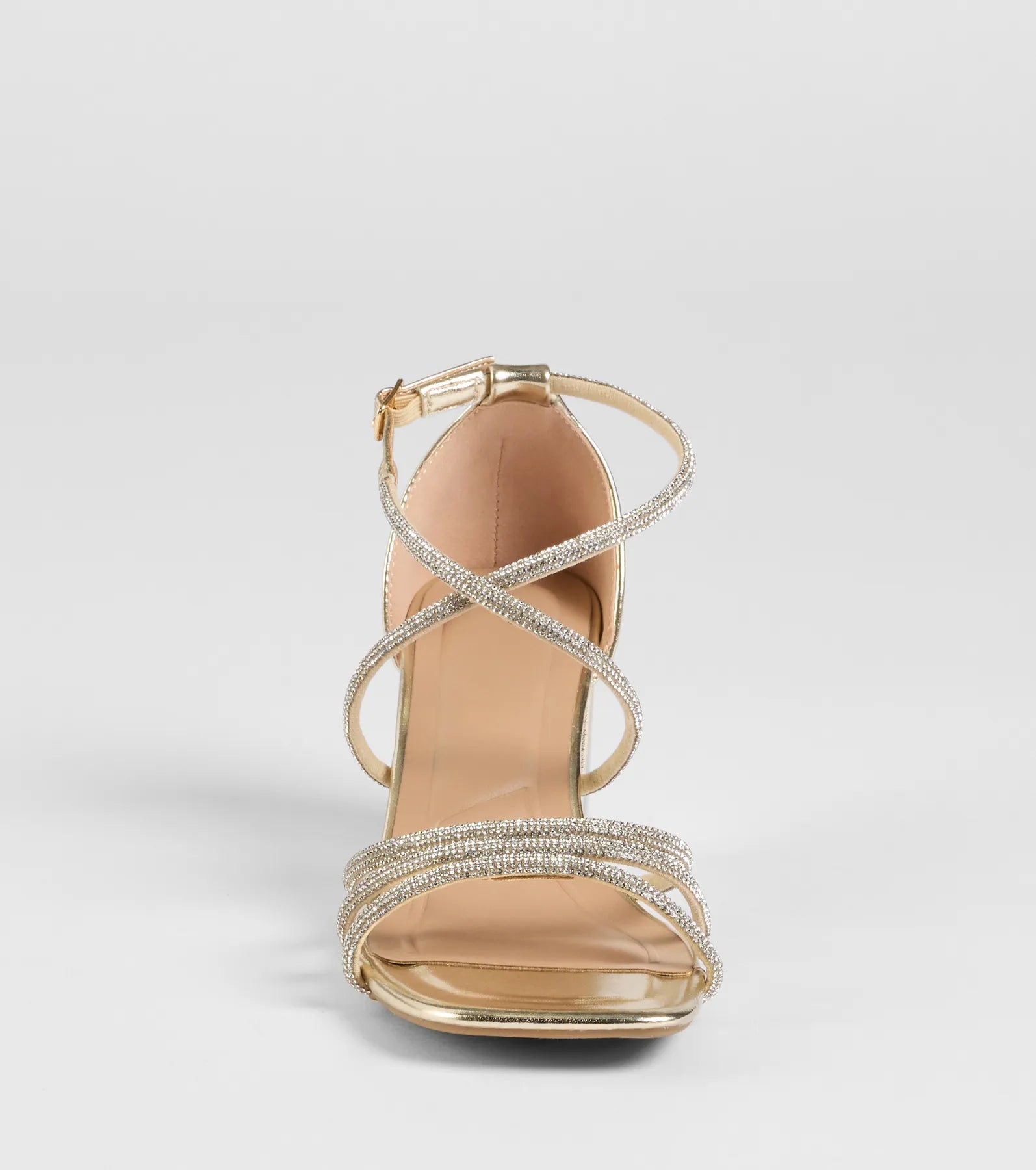 A-List Glam Rhinestone Strappy Block Heels - Image 3