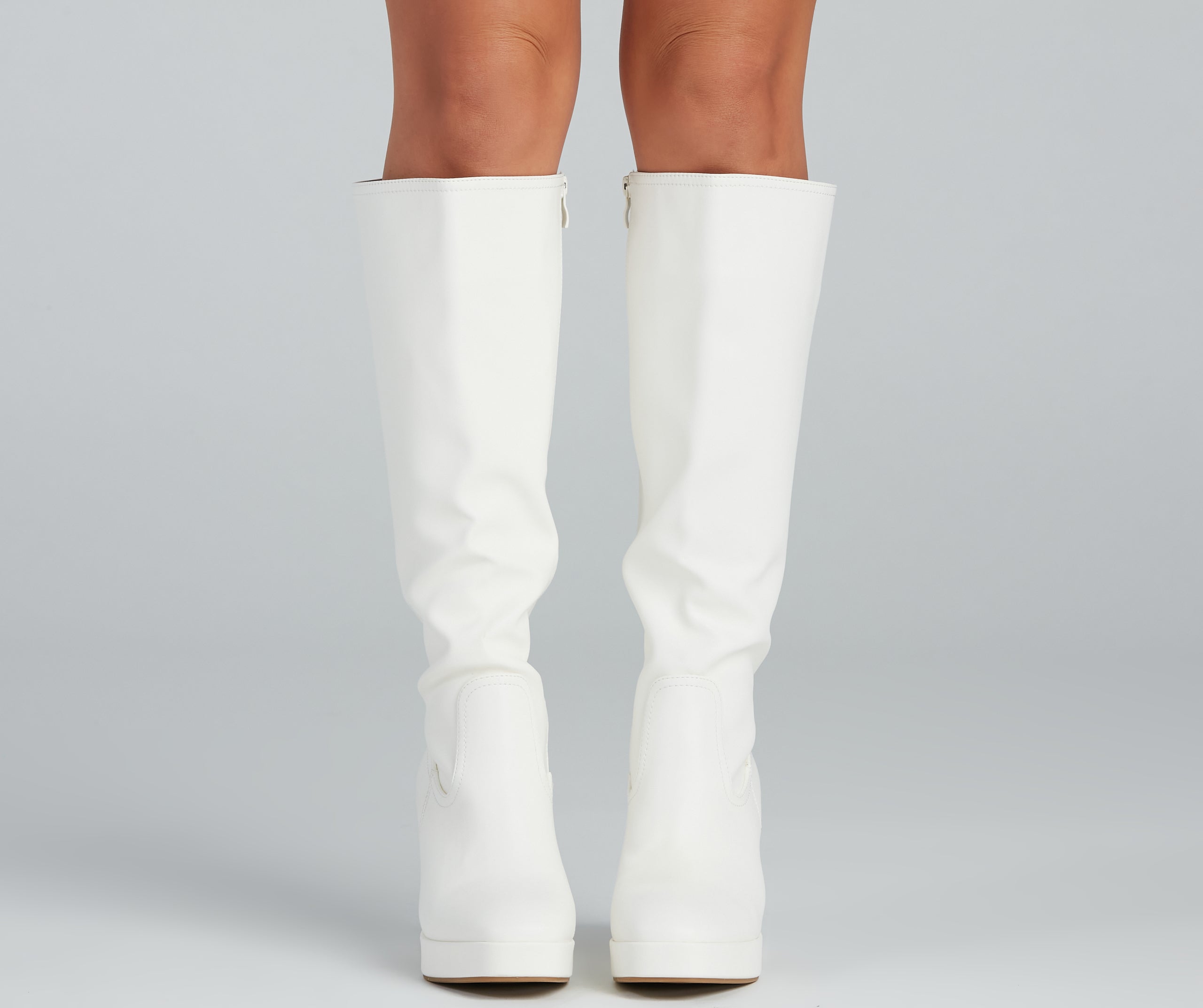 Retro Flair Below-The-Knee Platform Boots - Image 2
