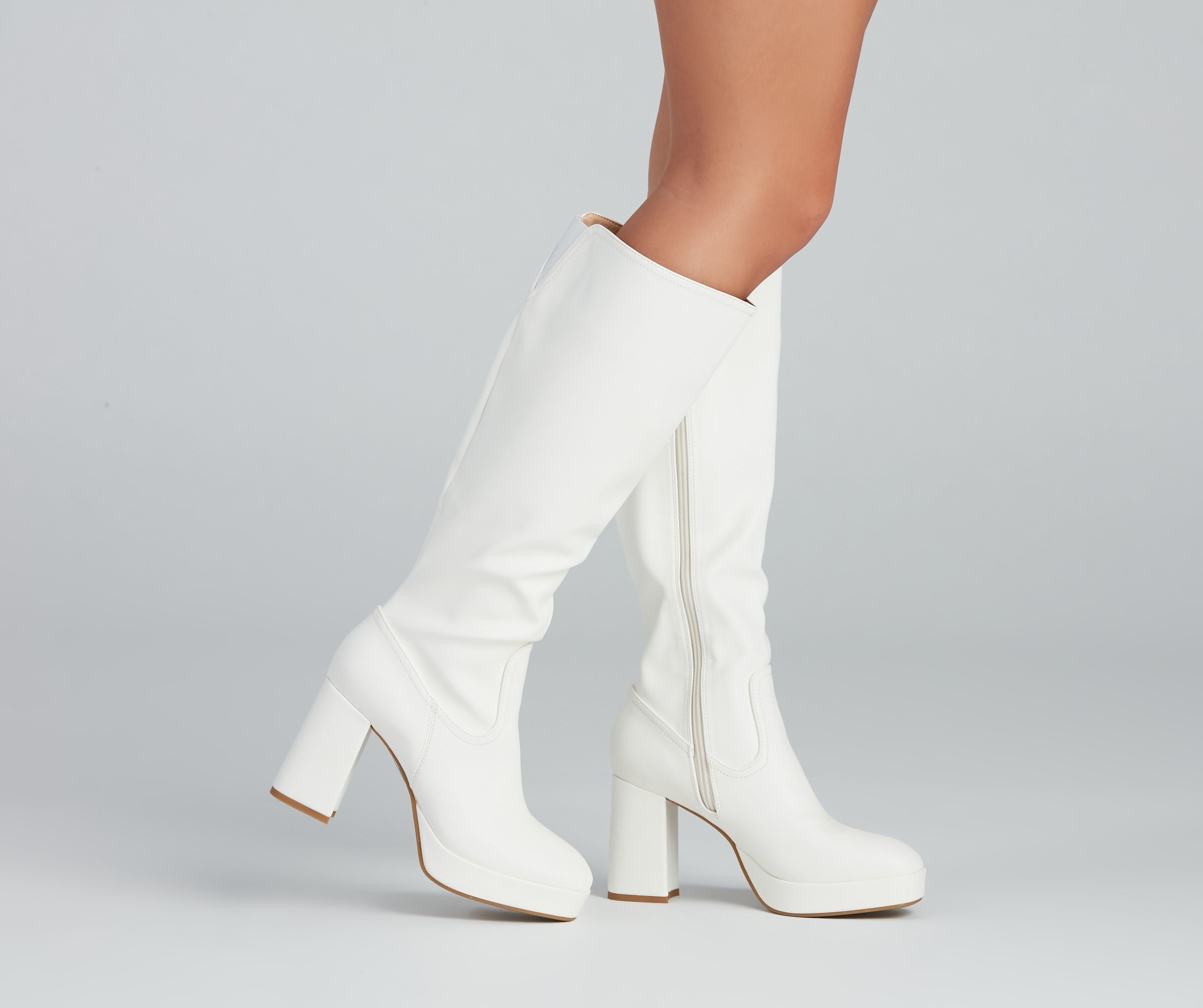 Retro Flair Below-The-Knee Platform Boots - Image 3