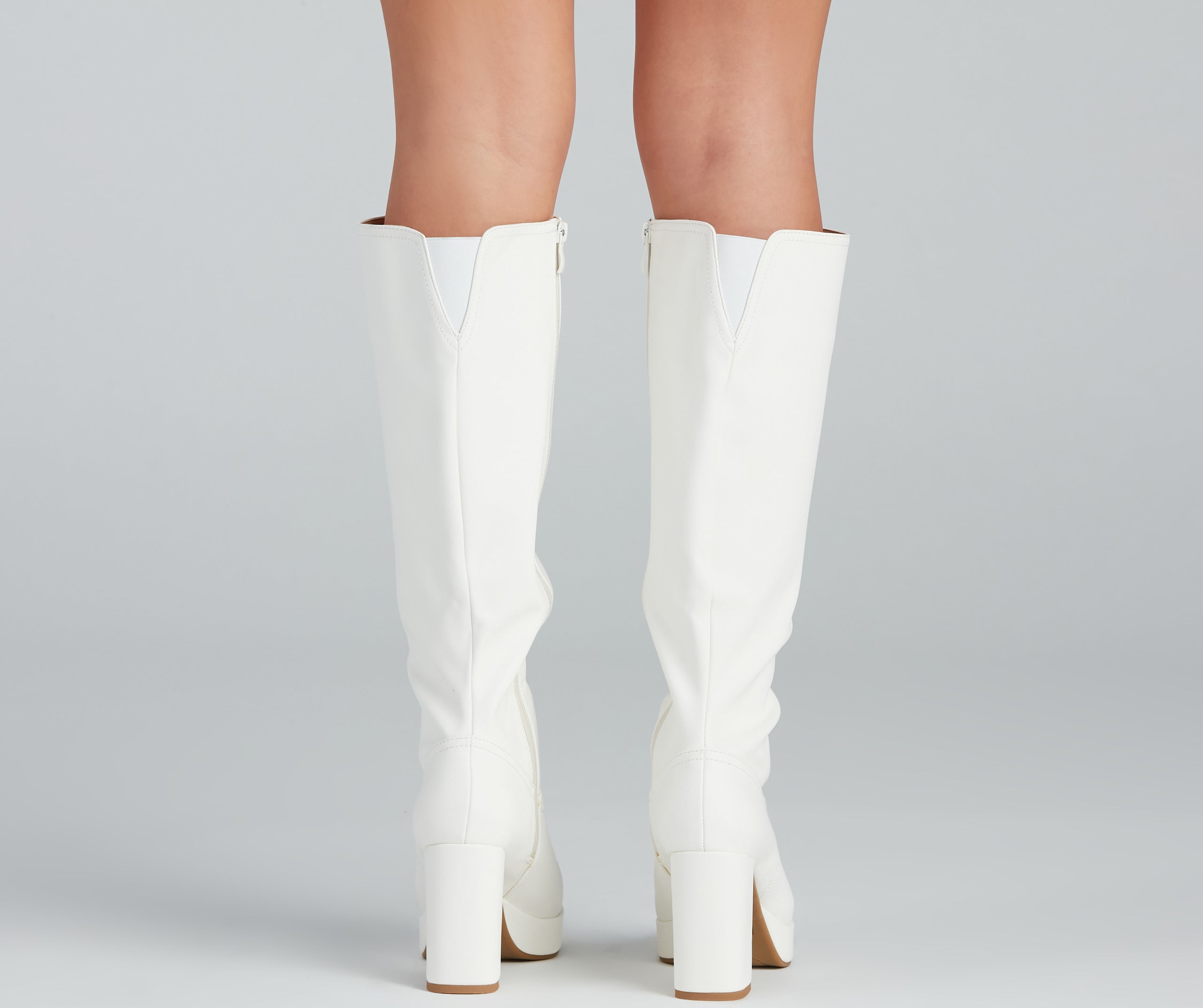 Retro Flair Below-The-Knee Platform Boots - Image 4