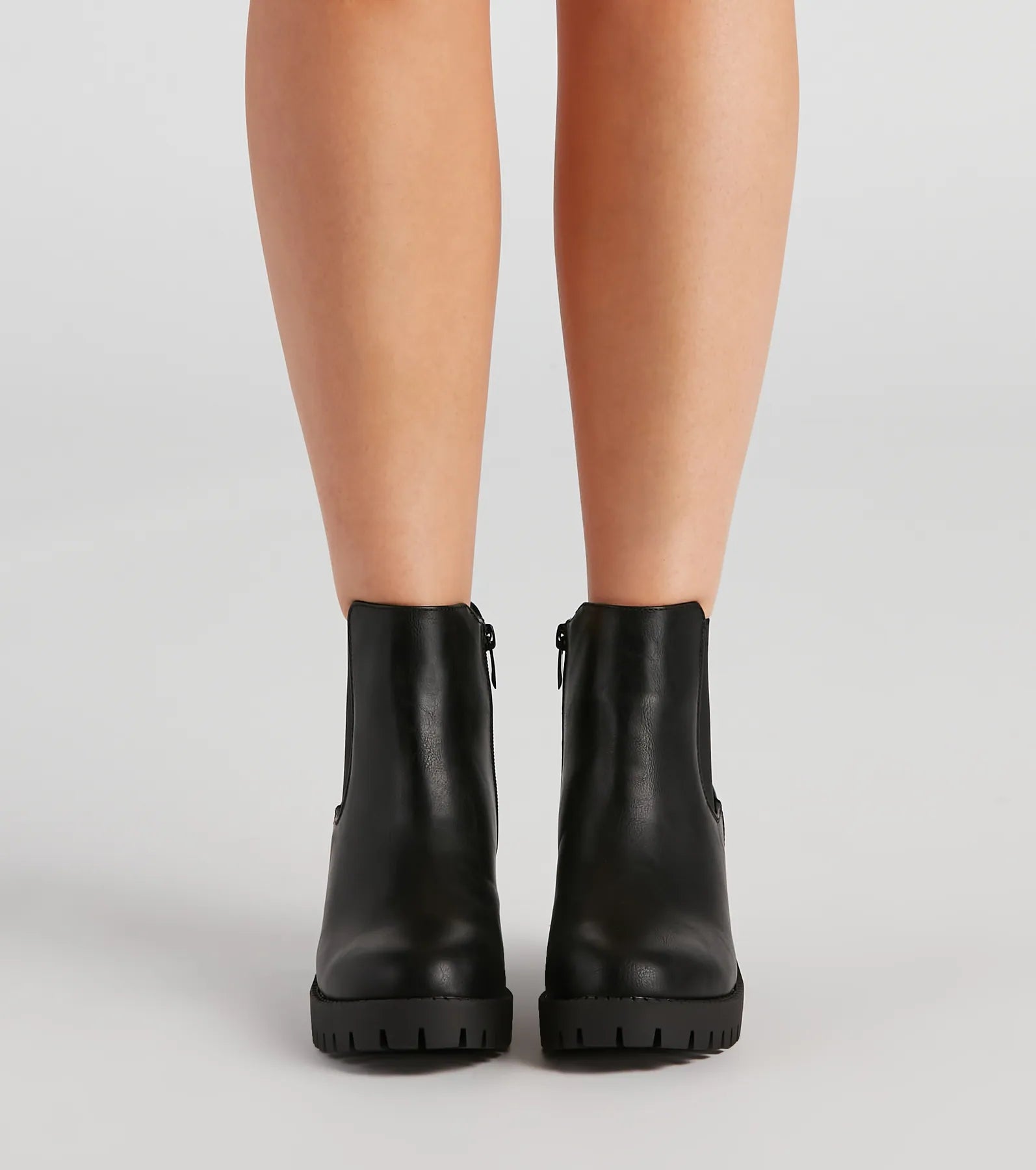 Femme Edge Platform Lug Booties - Image 2