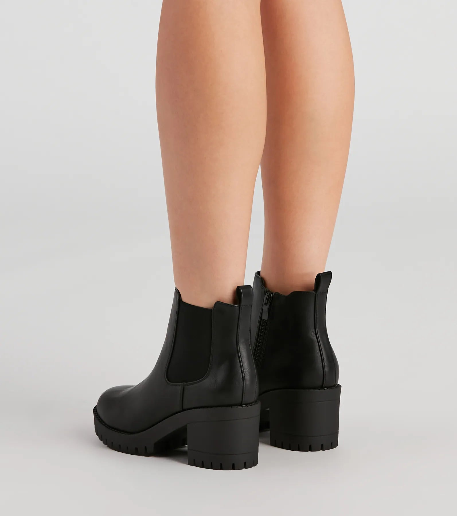 Femme Edge Platform Lug Booties - Image 4