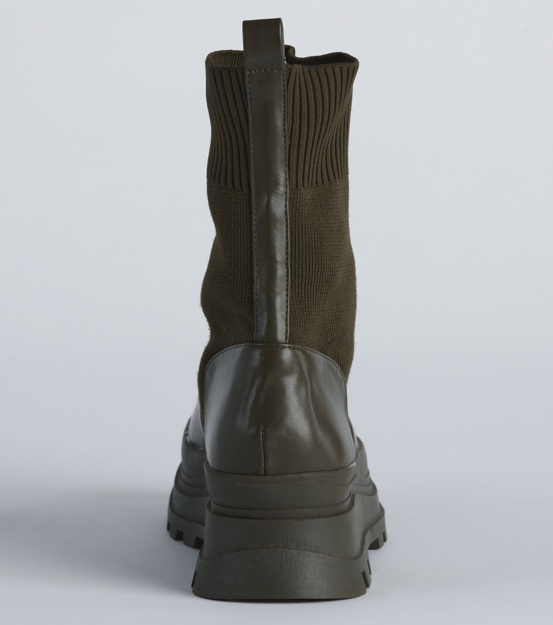 On My Command Faux Leather Knit Combat Booties - Image 4