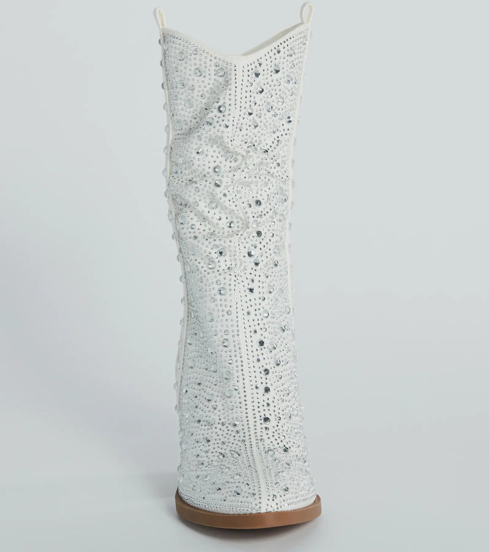Major Bling Rhinestone Faux Leather Cowboy Boots - Image 7