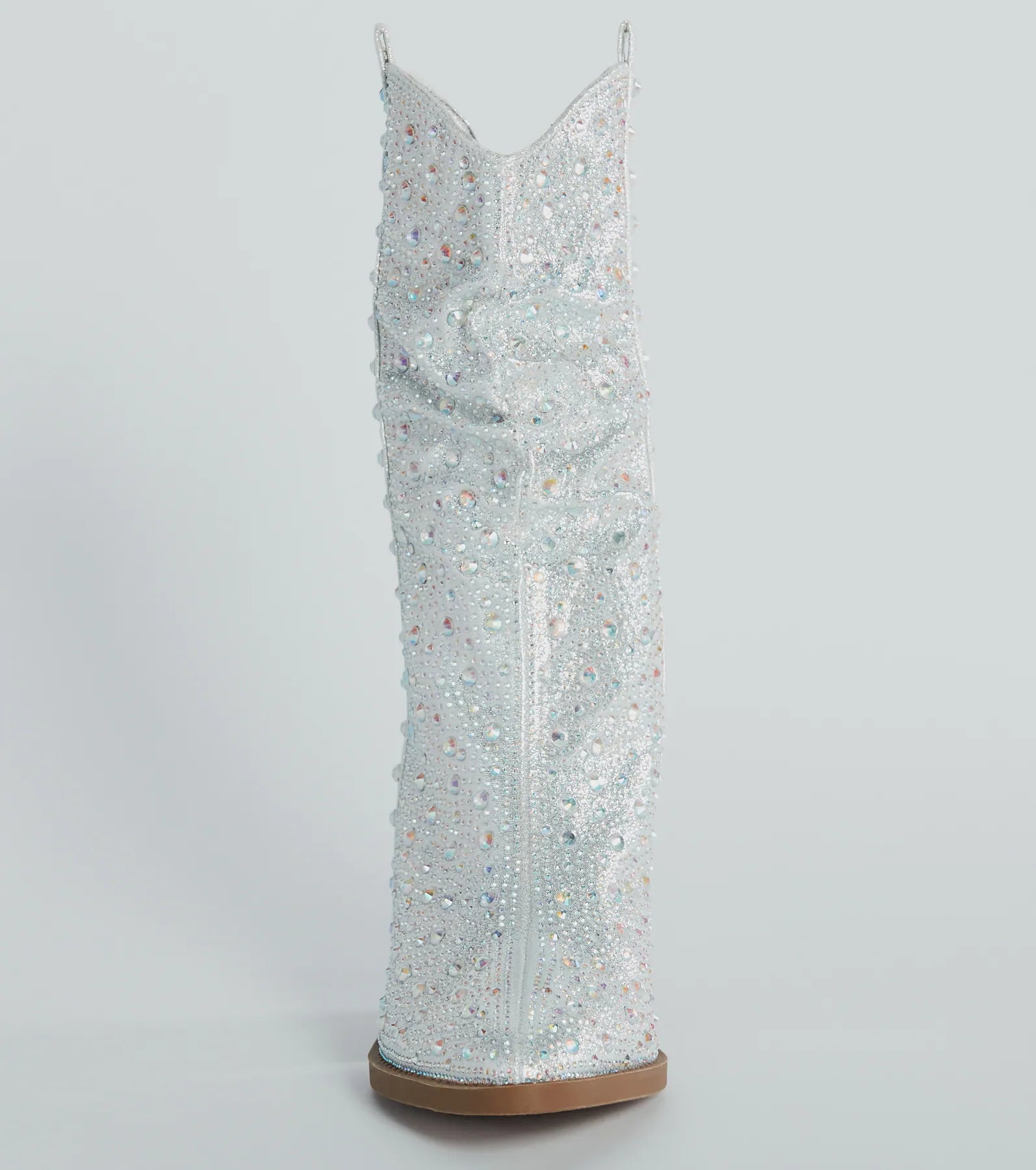 Major Bling Rhinestone Faux Leather Cowboy Boots - Image 3
