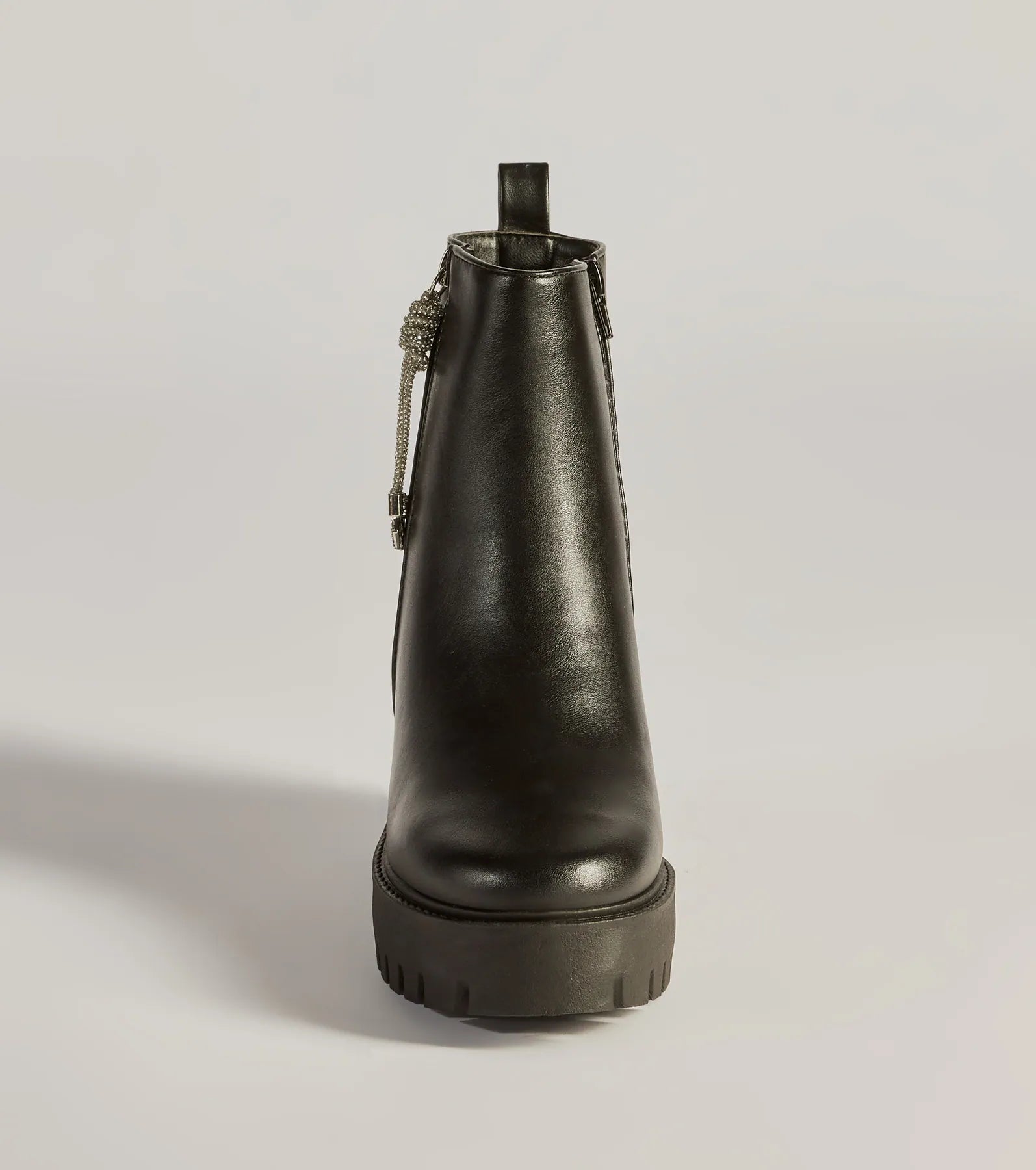 Grit And Glam Faux Leather Combat Lug Booties - Image 3