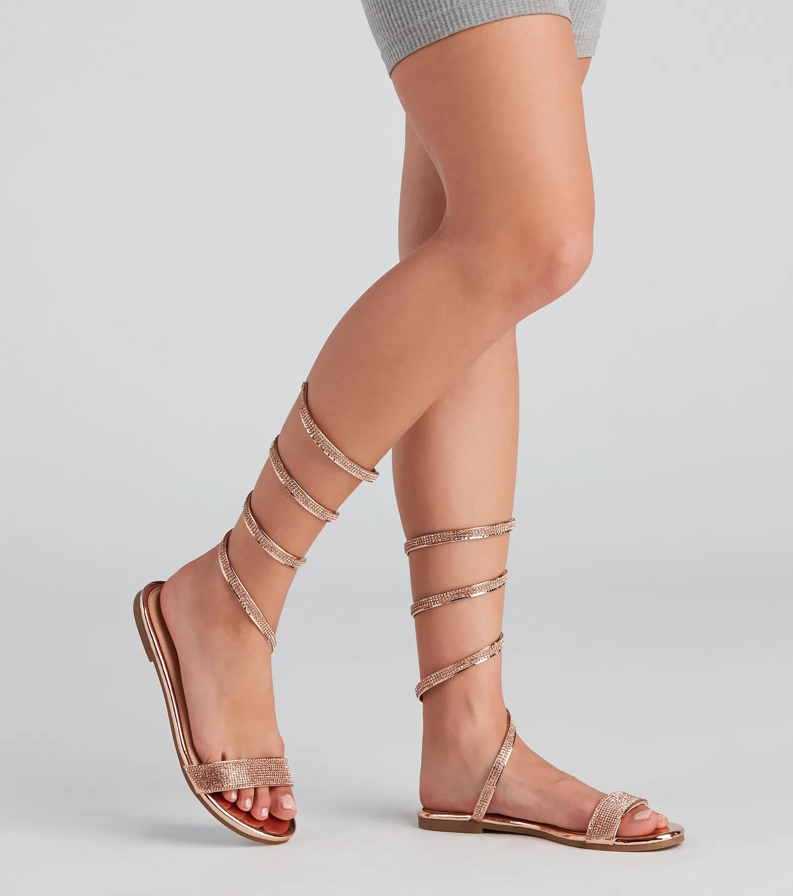 Glam Spiral Rhinestone Sandals - Image 3