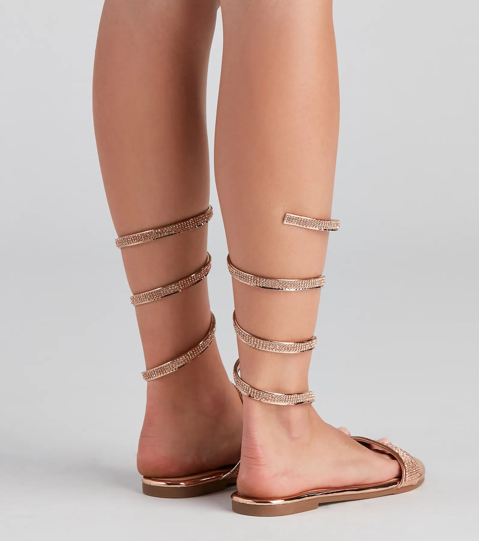 Glam Spiral Rhinestone Sandals - Image 4