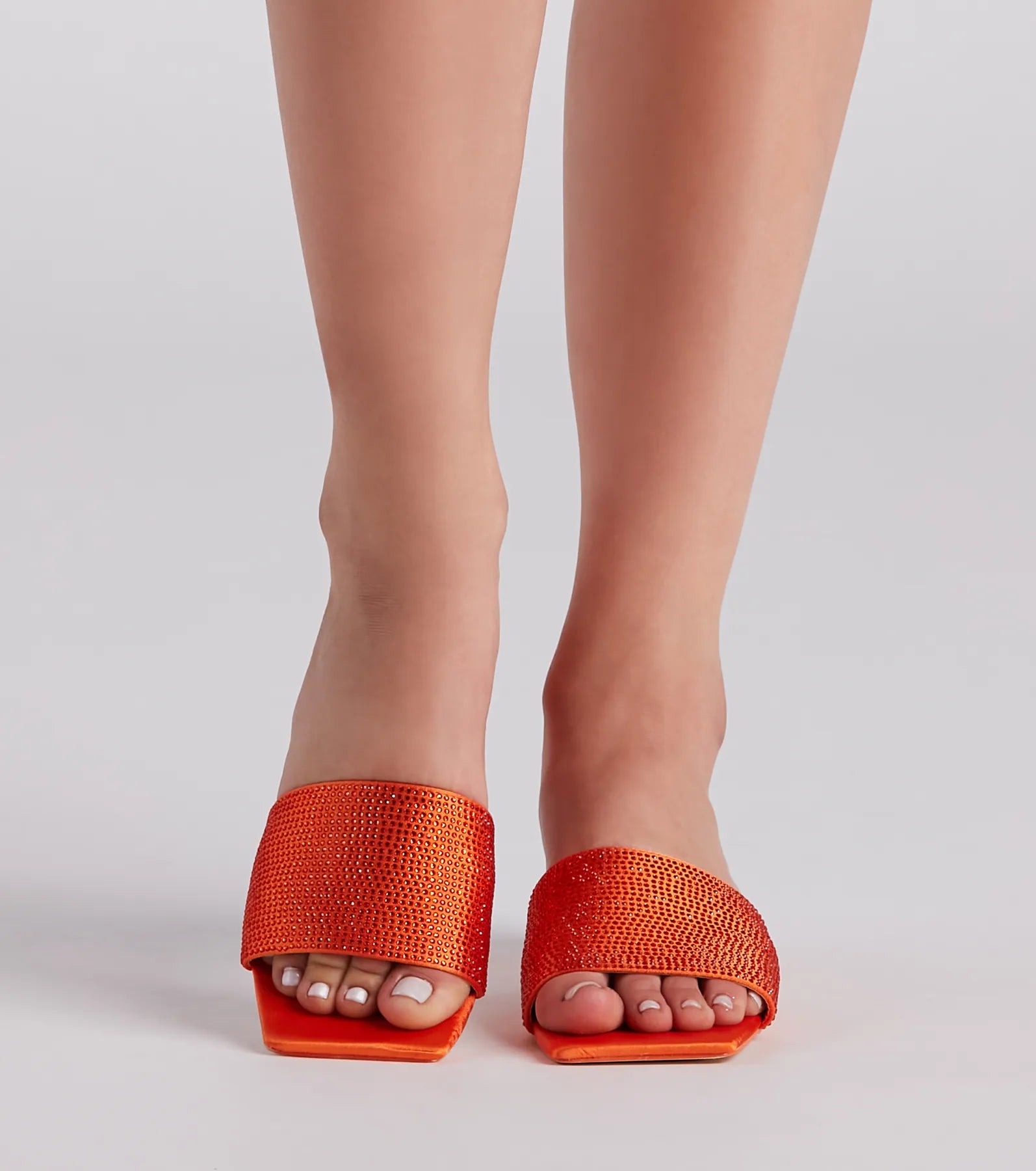 Fab And Trendy Rhinestone Low Heel Mules - Image 2
