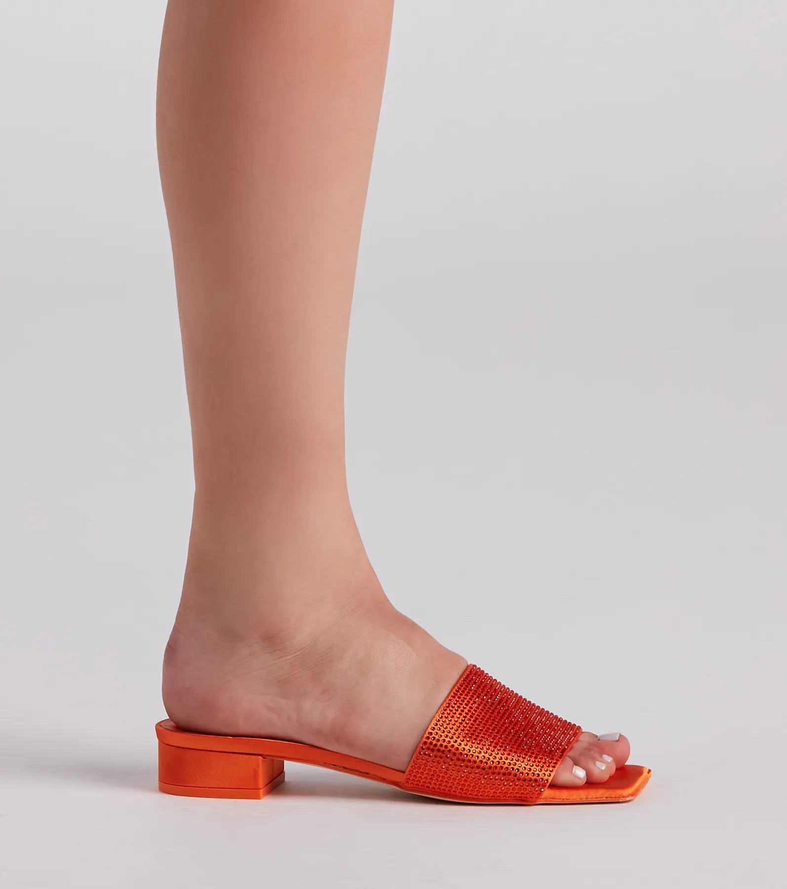 Fab And Trendy Rhinestone Low Heel Mules - Image 3