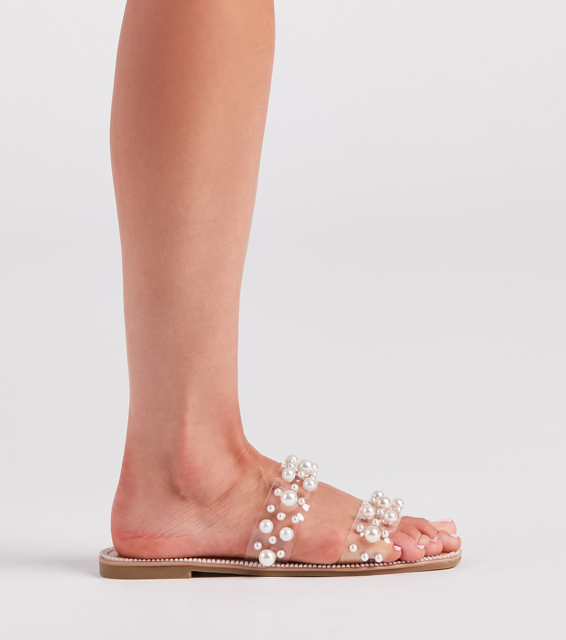 Effortless Glam Rhinestone And Pearl Sandals - Image 3