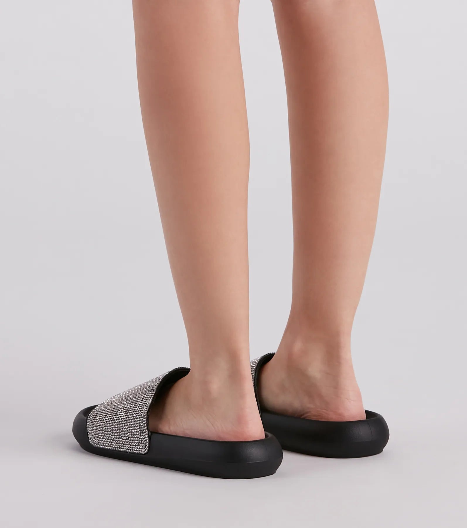 Luxe Lounge Rhinestone Strap Slides - Image 4