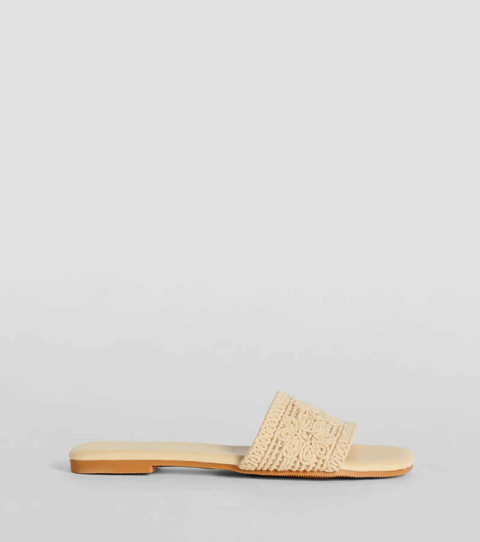 Fun Vibes Floral Straw Flat Sandals - Image 2