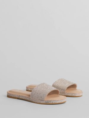 Go To Rhinestone Band Flat Sandals