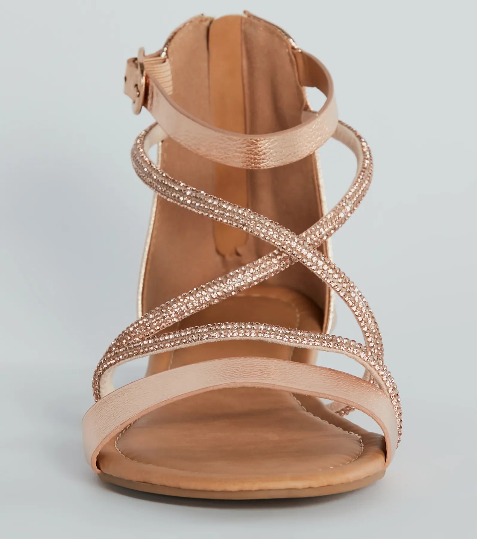 Shine Shocker Rhinestone Strappy Flat Sandals - Image 7