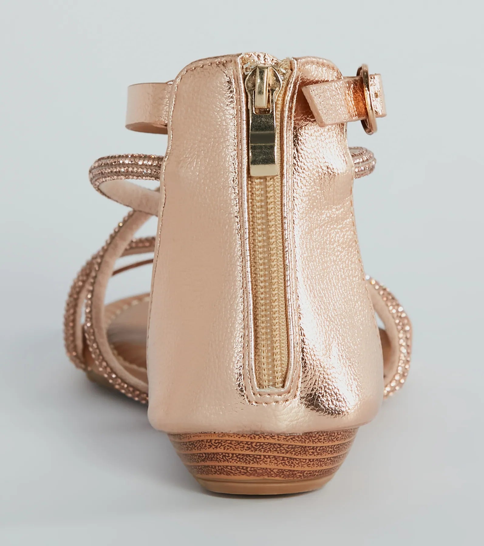 Shine Shocker Rhinestone Strappy Flat Sandals - Image 8