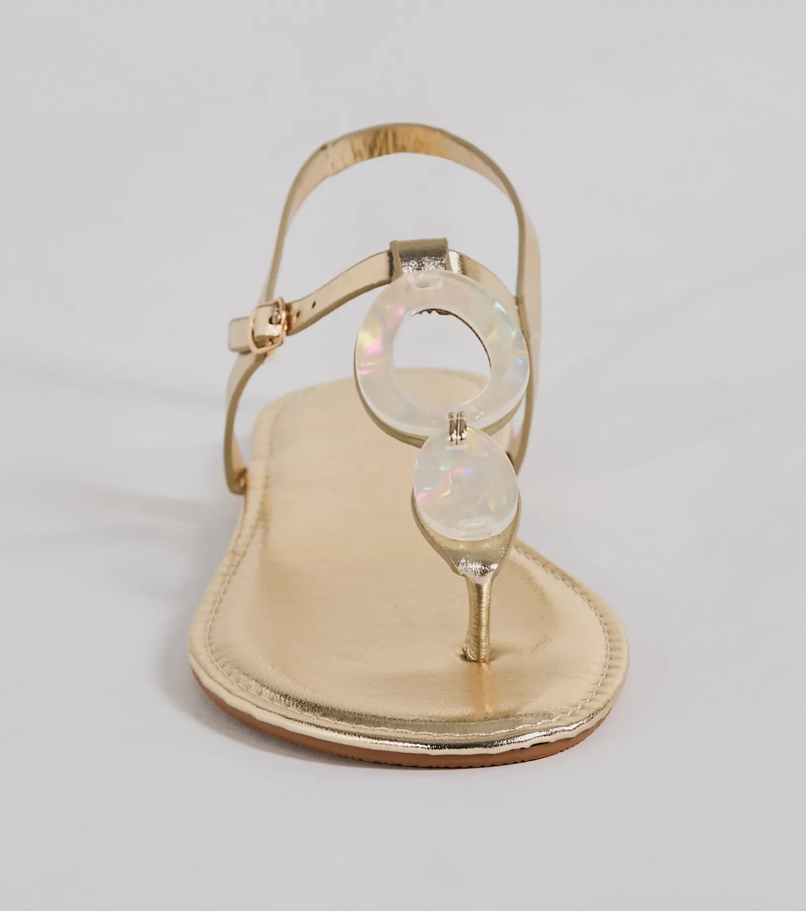 Beachy-Chic Shell Thong Strap Sandals - Image 7