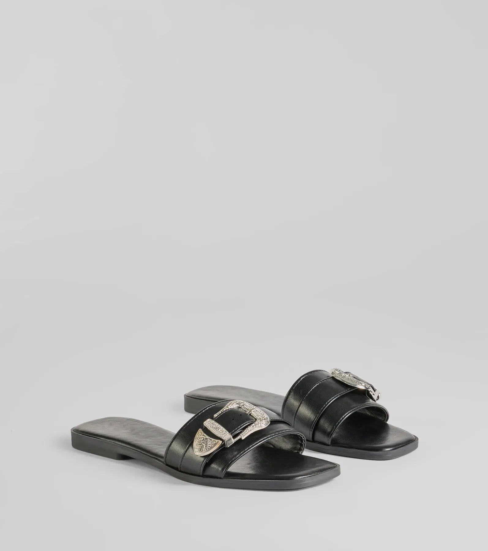 Legendary Style Western Buckle Faux Leather Sandals - Image 5