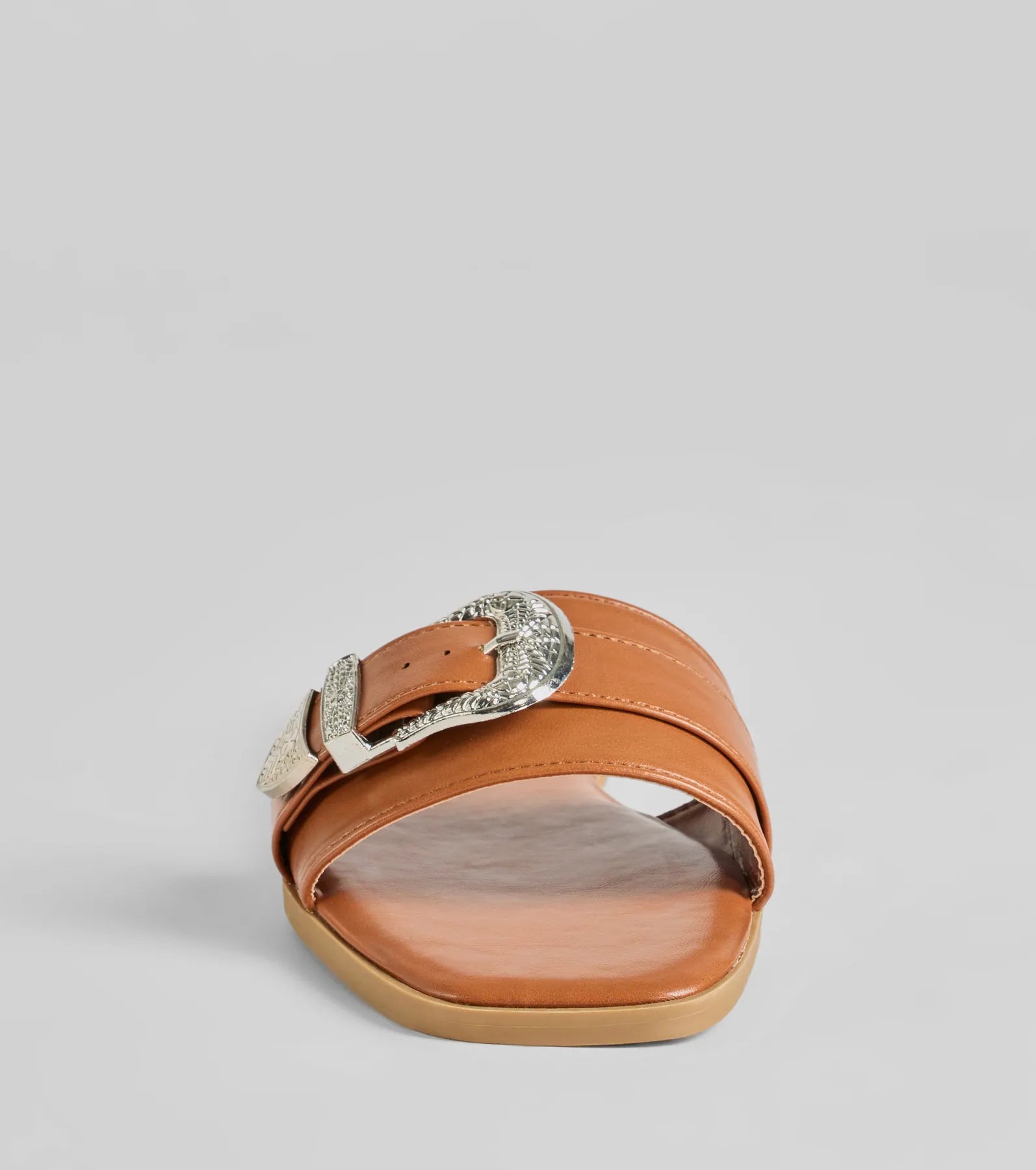 Legendary Style Western Buckle Faux Leather Sandals - Image 3