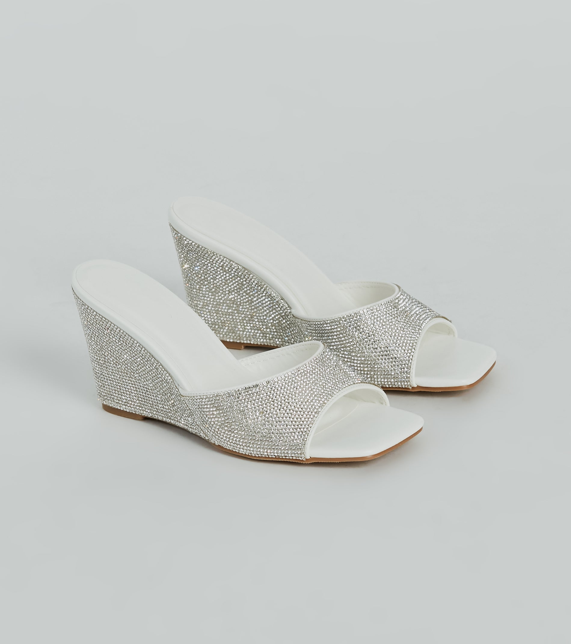 All Star Glitz Rhinestone Square Toe Wedges - Image 5